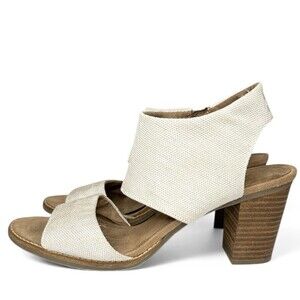 TOMS Women's Majorca Cutout Wedge Heels Ivory Beige Casual Comfort - Size 10
